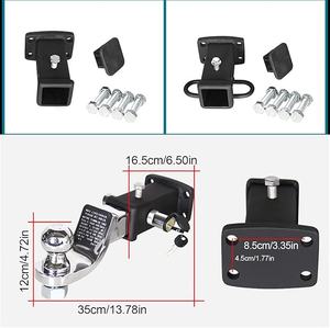 Go Trailer Nouveau support de boule d'<span class=keywords><strong>attelage</strong></span> robuste avec antivol, dénivellement de 2 pouces, capacité de remorquage de 6000 lb, construction en acier durable - Product Image 5