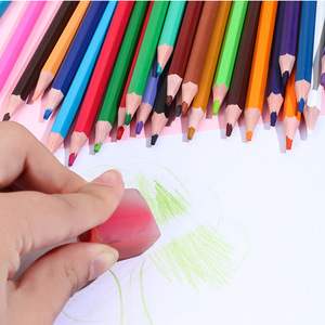 Crayons de couleur pour enfants en bois naturel écologique pour dessiner dans une boîte en bois - Product Image 2