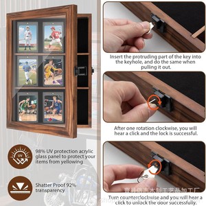 Wooden Card <b>Display</b> Rack 3 Tier <b>Wall</b> Mounted Storage For Sports Cards Collectibles Hobby <b>Display</b> <b>Case</b> - Product Image 5