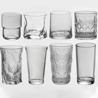 Gobelet en verre transparent commercial pour café, lait, jus, boissons froides, spiritueux, grande capacité, restaurant, hôtel, vente en gros
