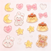 Autocollant transparent en PVC 3D, motif Kawaii (ours, lapin, lune, cœur), personnalisé, écologique, imperméable, pour téléphone, journal, bouteille, DIY