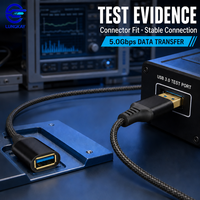 Câble d'extension USB 3.0 professionnel LUNG KAY, mâle vers femelle, 5 Gbps, câble de données USB tressé pour PC, hub, caméra, OEM ODM personnalisé