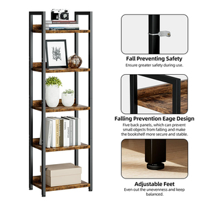 Bookshelves Home Office 5 Tiers Bookcase <strong>Shelf</strong> Storage Organizer Free <strong>Standing</strong> Storage Shelving <strong>Unit</strong> for Bedroom Living Room - Product Image 5