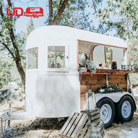 Vintage Mobile Bar Extérieur Horsebox Remorque Dessert Crème Glacée Vending Cart Café Cheval Remorque Food Truck