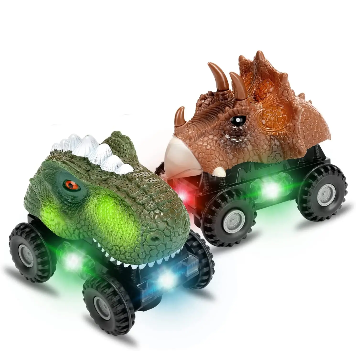 New Led Light Sound Dinosaur Model Mini Toy Car Dinosaur Toys Gifts For Kids