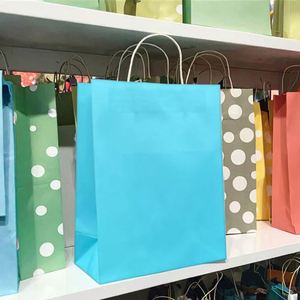 Disposable Kraft Paper <b>Bag</b> Customized logo Colored Shopping Paper <b>Bag</b> Suitable for Clothing <b>Food</b> <b>Delivery</b> Use - Product Image 1