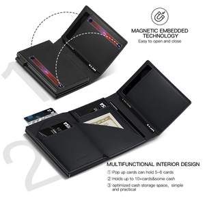Nueva Cartera Minimalista con Bloqueo <span class=keywords><strong>RFID</strong></span> y Porta Tarjetas de Crédito, con Espacio para AirTag, Cartera de Cuero PU para Hombre - Product Image 2