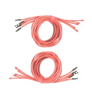 Câble de batterie en silicone 10 12 AWG haute température 200 ° Terminaux en forme de C en cuivre rouge pour faisceaux de câbles automobiles, solaires, marins et véhicules électriques - Product Image 2