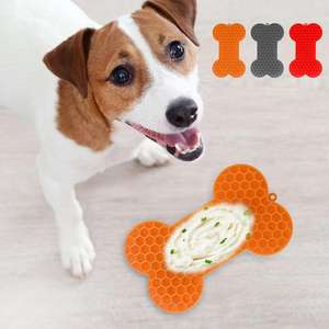 Eco-Friendly Slow Food Bowl para <span class=keywords><strong>Pet</strong></span> Cães e Gatos Osso Mat Design com Ventosa Silicone Dog Lick Pad - Product Image 2