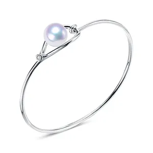 Meidi Jewelry new design 925 Sterling Silver Freshwater Pearl Banglesn mounting for making pearl accessory