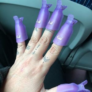 Clips en plastique pour Nail Art, dissolvant de <span class=keywords><strong>vernis</strong></span> en Gel UV, outil d'enveloppe, enlèvement fluide du <span class=keywords><strong>vernis</strong></span>, outils de manucure, Clips de dissolvant pour ongles - Product Image 4