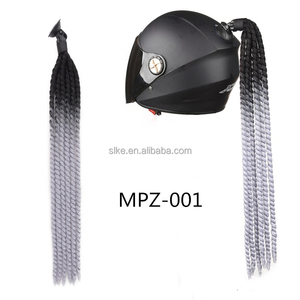 新型SLKEバイクモトクロス耐久性のある個性的なファッションツイストブレード装飾ヘルメットダーティポニーテールウィッグ - Product Image 1
