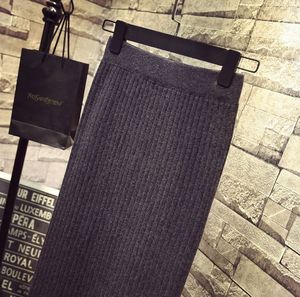 Autumn Winter Hot Style Knit <strong>Skirt</strong> Women's Long Sweater Slit <strong>Skirt</strong> Lady Women's Clothes Dress <strong>Elastic</strong> Waist Knitwear <strong>Skirt</strong> - Product Image 5