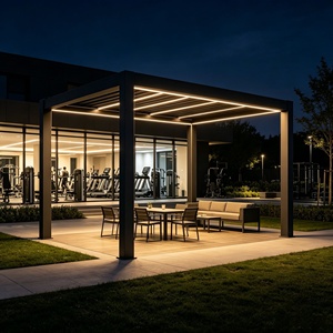 Gazebo Motorizado de Aluminio de Grado Comercial Premium, Totalmente Impermeable y Resistente al Viento, con Control de Temporización por Sensor Inteligente - Product Image 1