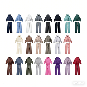 Ensemble de sweat-shirts unisexes personnalisés de haute qualité en molleton 350 g/m², coupe oversize, impression en relief, style streetwear pour hommes et femmes - Product Image 2