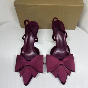 American Fashion Slingback Sexy <b>Heels</b> Women's Pumps Shoes with Bows - Product Image 6