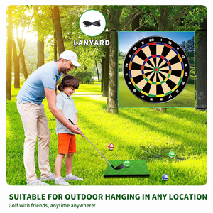 Tapis de pratique de <span class=keywords><strong>golf</strong></span> à 2 faces de 180cm Ensemble de jeu de balançoire décontracté Double texture d'herbe Antidérapant Entraînement intérieur et extérieur - Product Image 4