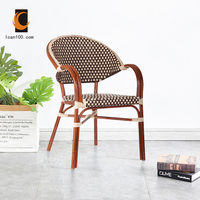 Chaise de salle à manger en rotin, mobilier de restaurant moderne et rétro de haute qualité