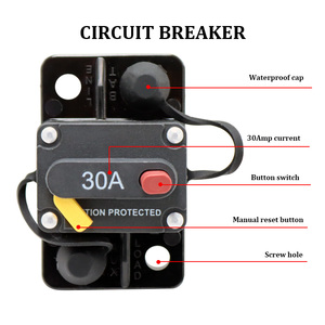 Disjoncteur audio automobile 30A 32VDC à réinitialisation manuelle pour <span class=keywords><strong>caravane</strong></span> - Product Image 3
