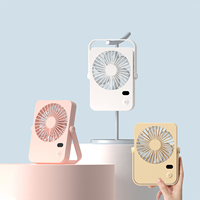 Hxtc88 Home Office 5 Vitesses Led Numérique 1200mAh Usb Rechargeable Petit Petit Portable Inclinaison 180 ° Pliant Table Personnelle Ventilateur De Bureau