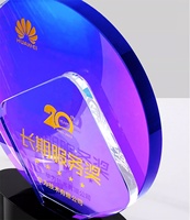 Trophée personnalisé créatif en verre K9, impression couleur ronde, logo gravé au laser, base design, cadeau souvenir pour partenaire VIP, mariage