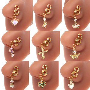 Anillo <span class=keywords><strong>de</strong></span> nariz colgante largo <span class=keywords><strong>de</strong></span> nuevo diseño <span class=keywords><strong>de</strong></span> <span class=keywords><strong>Gaby</strong></span>, tachuelas <span class=keywords><strong>de</strong></span> Nariz <span class=keywords><strong>de</strong></span> acero inoxidable, aro que no se deslustra, joyería elegante para Piercing al por mayor para regalos - Product Image 1