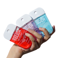 Spray désinfectant pour les mains à base d'alcool, format poche, formule chimique, tue 99,99 % des bactéries, sans eau, 50 ml, format carte de crédit