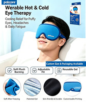 Masque oculaire en gel solide réutilisable pour thérapie chaude/froide, soulagement des yeux gonflés, des cernes, des migraines, des yeux secs et des maux de tête sinusaires