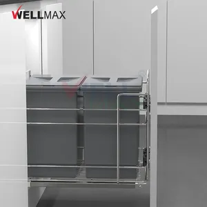 WELLMAX拉出智能垃圾箱厨房配件橱柜内置塑料垃圾桶垃圾箱