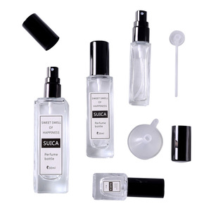 Square Glass Perfume Bottle Roll On Bottle Fine Mist Spray Bottle Cosmetic <b>Travel</b> Refillable <b>Container</b> Multi Capacity Portable - Product Image 4