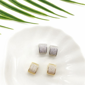 <b>Cuff</b> <b>Earrings</b> Geometric Square Gold Micro Insert Zircon Inlay Party Fashion Jewelry - Product Image 4