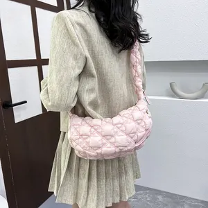 Bolsa de ombro multifuncional estilo coreano para mulheres, bolsa acolchoada em nuvem fofa para braços, bolinhos casuais