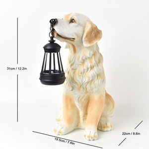 Lampada Solare da <span class=keywords><strong>Giardino</strong></span> in Resina a Forma di Cane Personalizzata, Statua Creativa di Labrador per Decorazioni da Esterno - Product Image 5