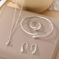 KISSWIFE Parure de Bijoux Élégante Goutte d'Eau Réglable en Alliage Collier et Boucles d'Oreilles pour Femme Mariage Fête Fiançailles