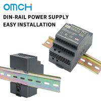 Alimentation industrielle AC-DC sur rail DIN OMCH HDR-60-24, sortie unique 24V, entrée 100-240V, efficacité 88%, 2,5A, à découpage