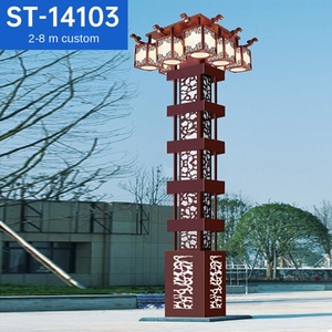 เสาไฟสวนเหล็กกลางแจ้ง หลอดไฟ LED พร้อมโคมแก้ว แสงวอร์มไวท์ 2700K IP66 หลอดไฟ A19 แบบไม่ถอดได้ ใช้ไฟ AC 220V พลังงานแสงอาทิตย์ พร้อมเซ็นเซอร์ตรวจจับความเคลื่อนไหว - Product Image 4
