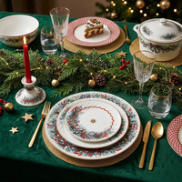 Lot de vaisselle en céramique de Noël en gros – Assiettes décoratives en porcelaine pour les fêtes, cadeau de mariage, vaisselle d'hôtel, commande en gros pour événements