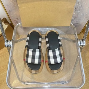 2026 Design Women's Casual Slippers with <b>Tops</b> Open Toe Flat Bottom Anti-Slip Retro Style Lightweight <b>Checkered</b> Pattern Slides - Product Image 2