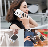 Cartera de silicona adhesiva para iPhone, Android y otras superficies planas, ideal para tarjetas de crédito, tarjetas de visita, efectivo y tarjetas de identificación.