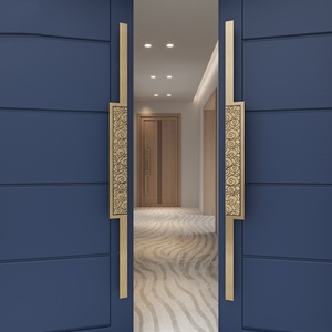 Poignée de <span class=keywords><strong>porte</strong></span> coulissante en alliage d'aluminium de style chinois moderne, finition cuivre antique, longue poignée pour portes en verre trempé ou en <span class=keywords><strong>bois</strong></span> - Product Image 1