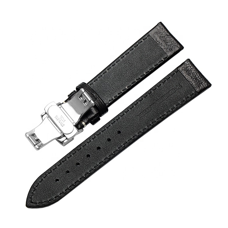 Brun foncé 22mm En Cuir Véritable Montre-Bracelet Bracelet de Montre pour Hommes