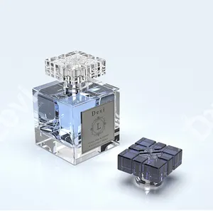 Yeni tasarım özel kristal doldurulabilir Atomizer sprey parfüm şişesi 10ml 100ml geri dönüşümlü boş parfüm dikdörtgen cam şişeler