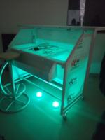 Meuble de bar moderne portable Sgaier, comptoir de bar pliable avec éclairage LED