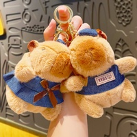 Porte-clés en peluche Capybara Cowboy Kabipbala 1-19, pendentif de sac de dessin animé