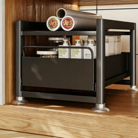 Étagère de rangement coulissante sous l'évier, organisateur de cuisine multifonctionnel pour la maison, étagère de rangement de vaisselle à plusieurs niveaux pour armoire