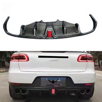 Diffuseur arrière en fibre de carbone pour Porsche Macan 2014+ – Kit de conversion de pare-chocs arrière avec feux stop et kit carrosserie