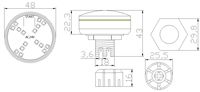 Lampu LED AC24V 48MM 20 LED E14 untuk Permainan Mekanik, Lampu Titik Taman Hiburan, Bola Lampu PC, Efek Putar 1-16 Terprogram