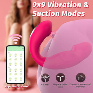 App-gesteuerter 2-in-1 <span class=keywords><strong>Vibrator</strong></span>-Dildo für Frauen, 9 Modi, Nippel-, Vagina- und Klitorisstimulation, IPX7 wasserdicht, 40dB, 119g - Product Image 2