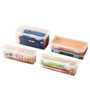 GREENSIDE 35L 10kg Grand ensemble de trois boîtes de rangement transparentes en plastique pour papeterie, étui à crayons empilable pour étudiants, idéal pour les croquis et le rangement des pinceaux - Product Image 4