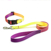 Ensemble collier et laisse pour chien imprimé par sublimation, nylon réglable avec boucle à dégagement rapide pour chiens de petite, moyenne et grande taille
